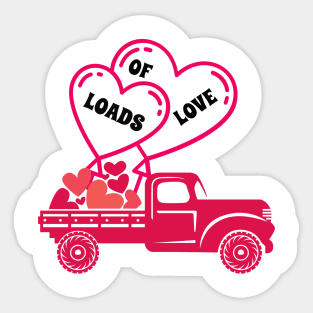 Loads of Love Valentines Day Cute pickup truck Sticker